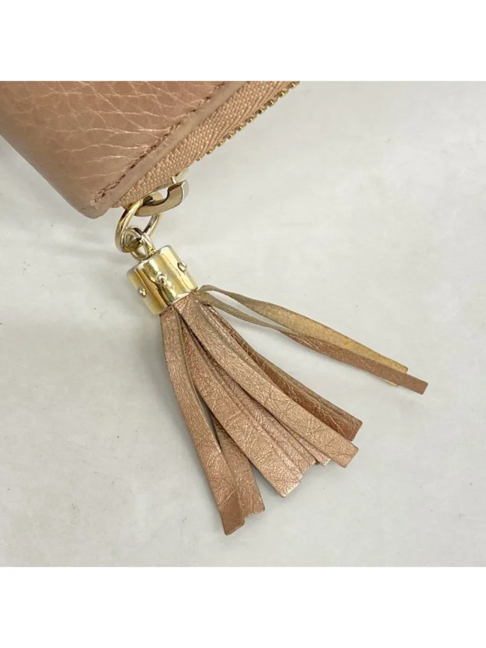 ★SOLD★ ★SOLD★ Gucci Wallet Soho Leather Pink Beige Champagne Gold - Picture 7 of 8